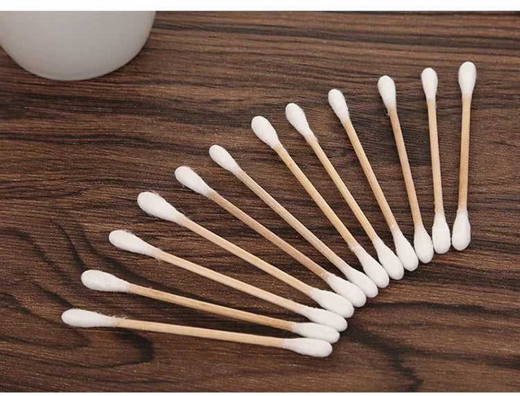 100pcs Per Pack, 5 Packs, Double-ended Cotton Swabs, Baby Cotton Swabs, Ear Cleaning Sticks, Healthy Cleaning Tools