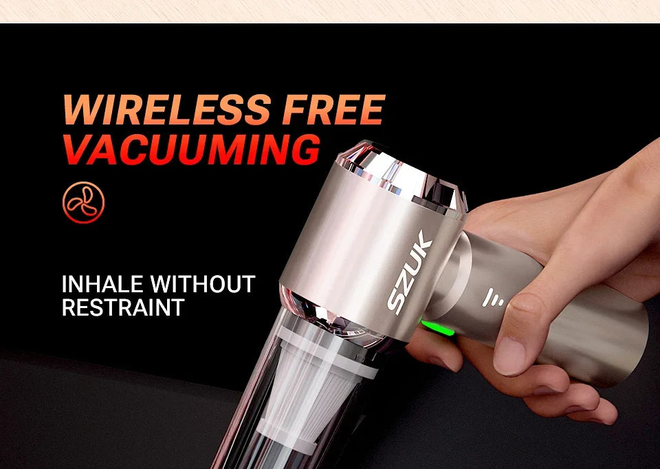 SZUK 985000PA Car Vacuum Cleaner Powerful Wireless Car Cleaner Cleaning Machine Cordless Mini HandHeld Portable Vacuum Cleaner