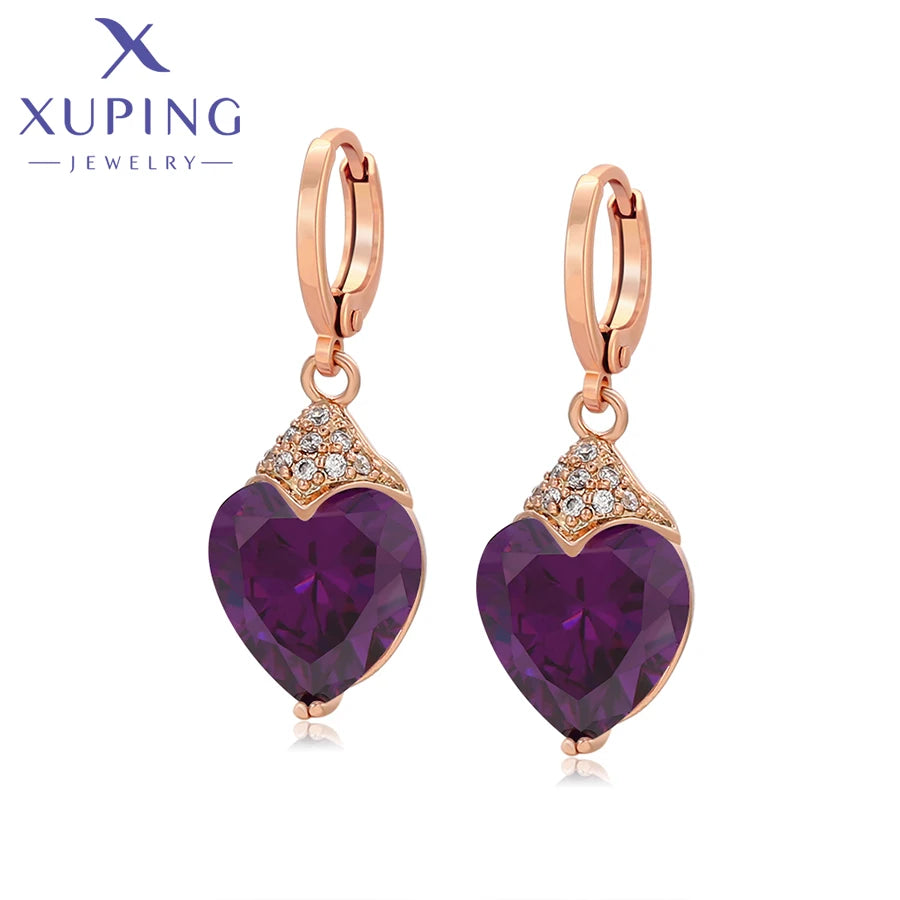 Xuping Jewelry Fashion Luxury Romantic Серьги Women Drop Earrings with Synthetic Cubic Zirconia for Valentine's Day Gift 27656