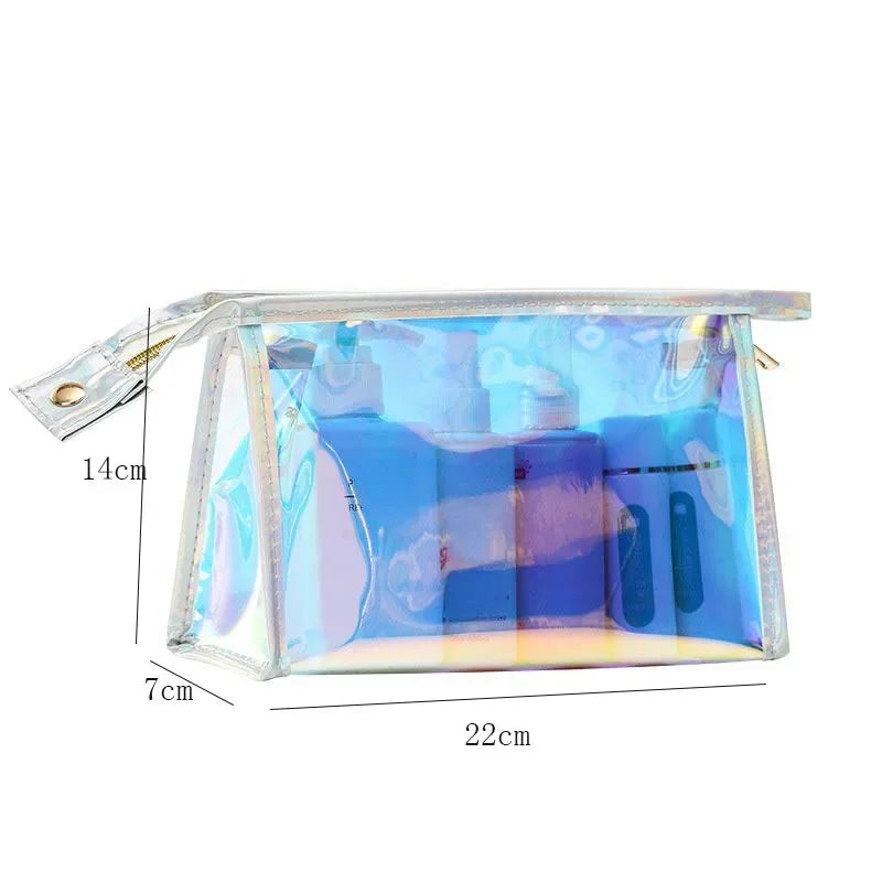 Makeup Bags Transparent Pretty Fashion Laser Travel Cosmetic Bag Toiletry Brush Bags Organizer Necessary Case Wash Make Up Box