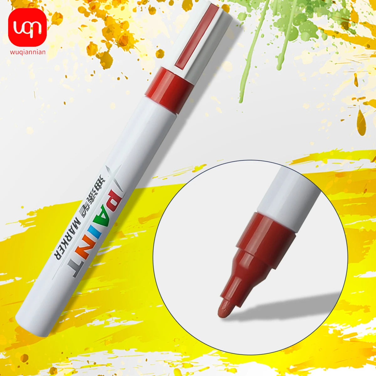 1pcs Car Scratch Repair Paint Pen Oil-Based Water-Proof Tire Tread Rubber Fabric Paint Marker PenPerManent Black White Red