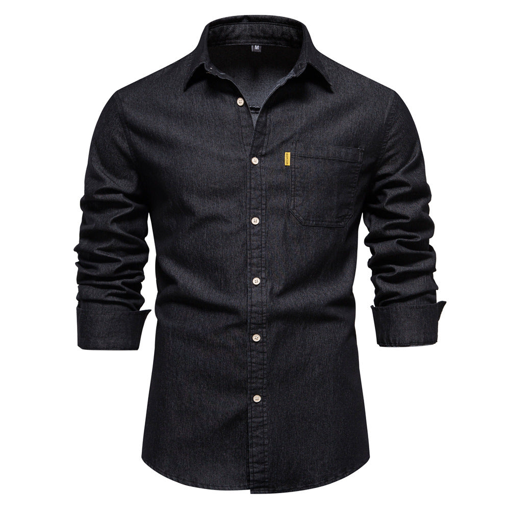 men's casual non-iron denim shirt