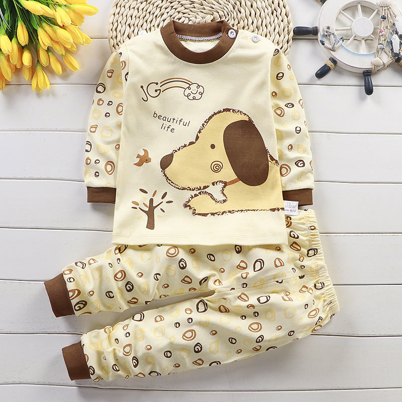 Spring and autumn children's underwear set pure cotton autumn clothing