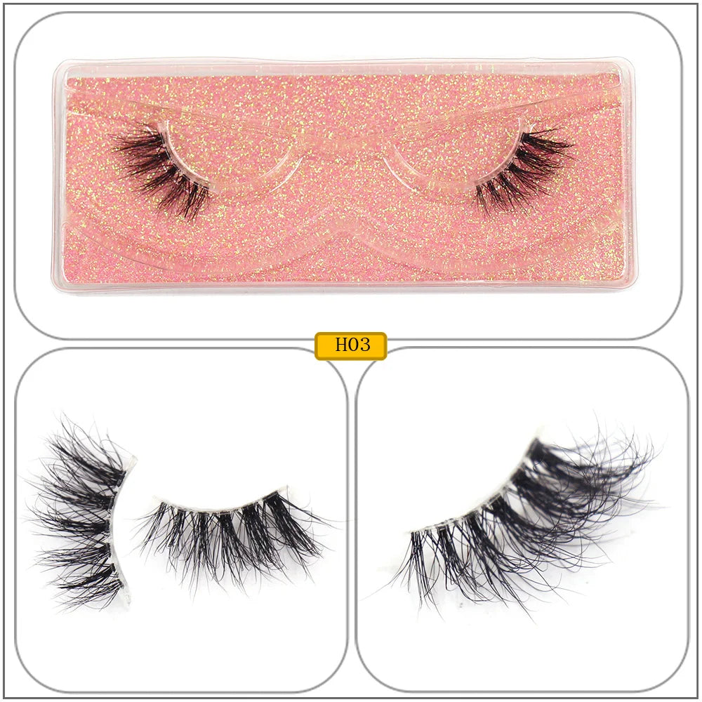 Maquillaje Mink Lashes 3D Half False Eyelash Make Up Lashes Extension Natural short False Cils Clear Band Hand Made Lashes H03