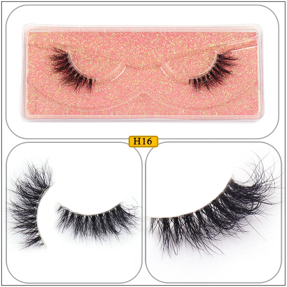 Maquillaje Mink Lashes 3D Half False Eyelash Make Up Lashes Extension Natural short False Cils Clear Band Hand Made Lashes H03