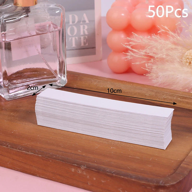 Multiple Szes 50pcs Tester Strips Fragrance Disposable White Women Smell Paper Paper Strips Test Paper Aromatherapy Perfume