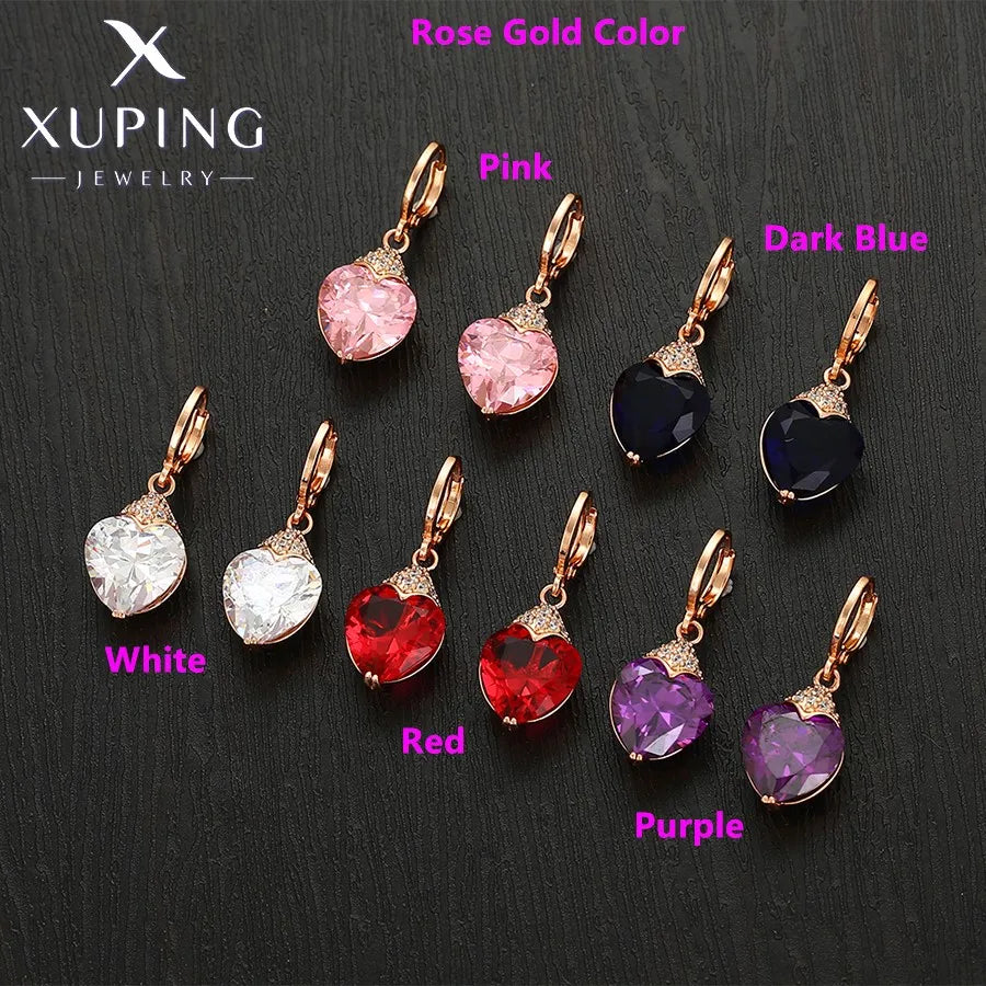 Xuping Jewelry Fashion Luxury Romantic Серьги Women Drop Earrings with Synthetic Cubic Zirconia for Valentine's Day Gift 27656