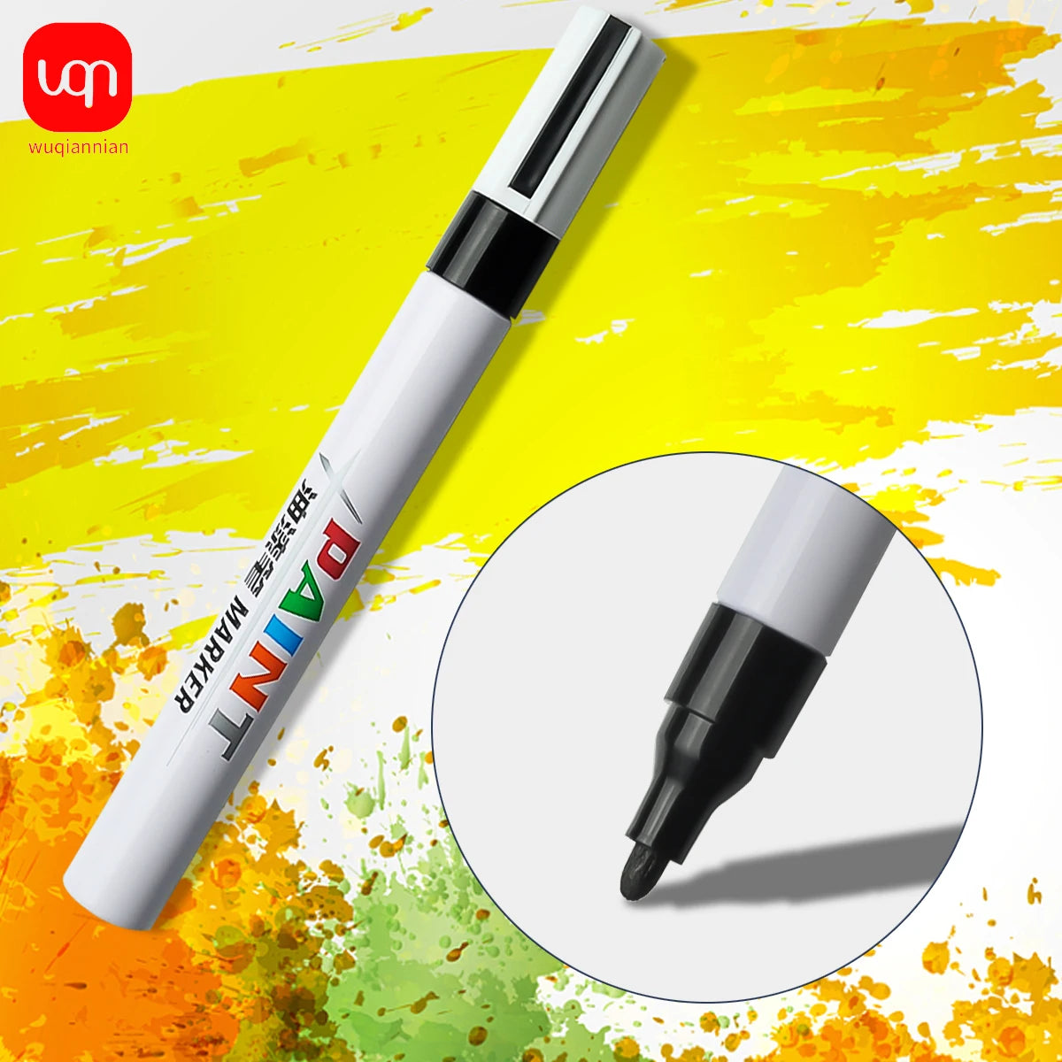 1pcs Car Scratch Repair Paint Pen Oil-Based Water-Proof Tire Tread Rubber Fabric Paint Marker PenPerManent Black White Red