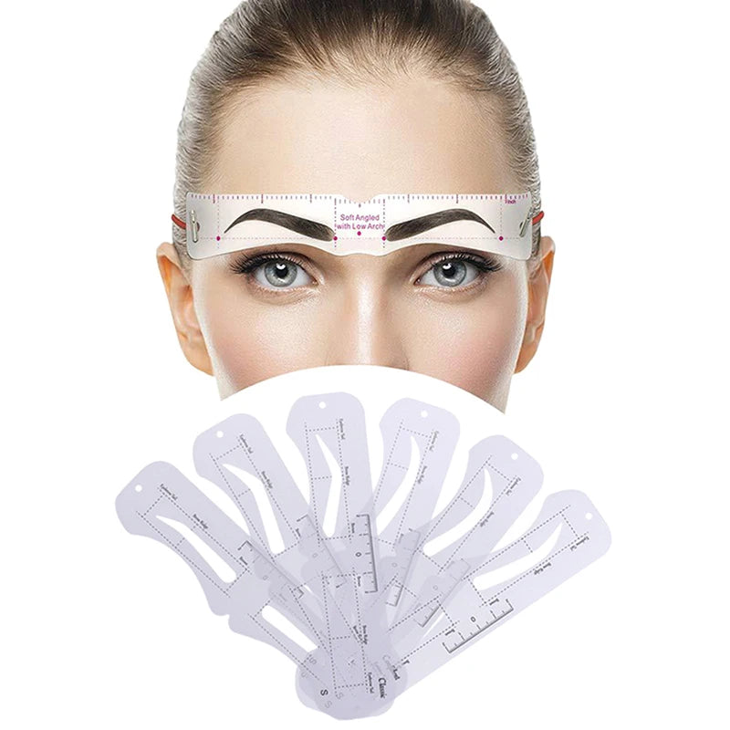 6 Style Fixable Eyebrow Stencil Grooming Shaper Template Reusable Stickers Make Up Tools For Eye Brow Stamp Cosmetic