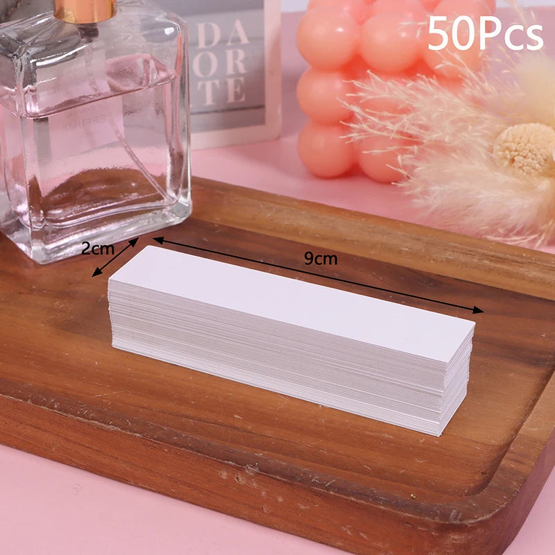 Multiple Szes 50pcs Tester Strips Fragrance Disposable White Women Smell Paper Paper Strips Test Paper Aromatherapy Perfume