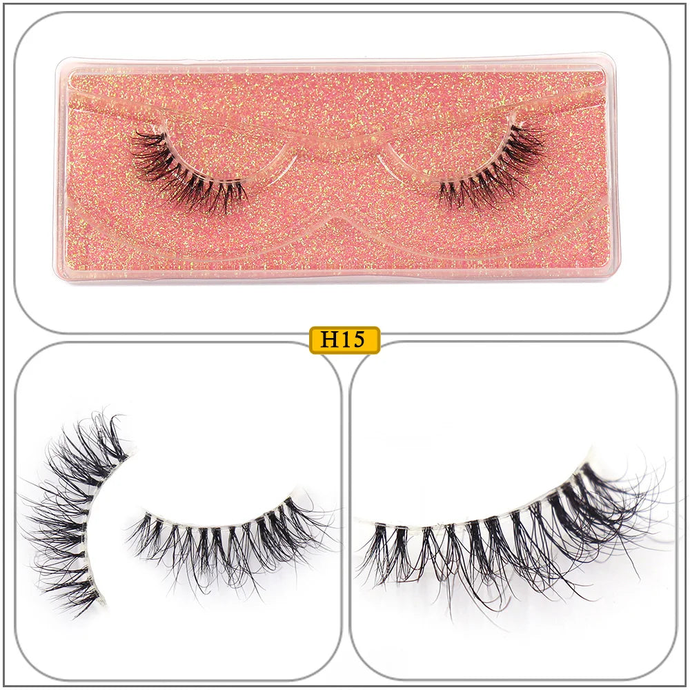 Maquillaje Mink Lashes 3D Half False Eyelash Make Up Lashes Extension Natural short False Cils Clear Band Hand Made Lashes H03