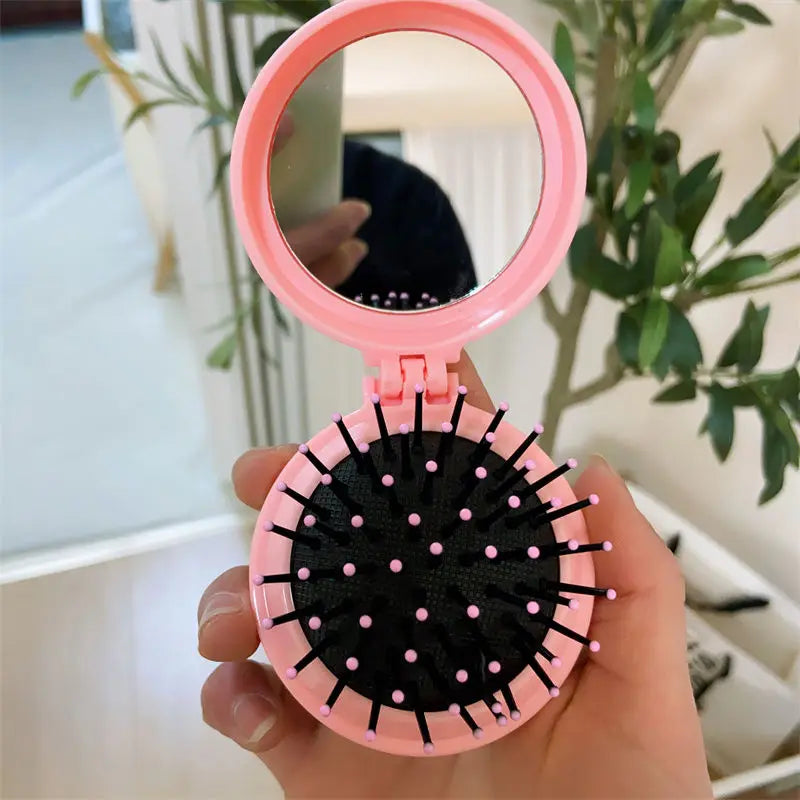 Hello kitty Kuromi My melody cute cartoon foldable comb mirror one-piece creative student portable dormitory make-up mirror