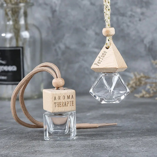 1PC spot 8ml rhombic car perfume pendant  mounted square fragrance bottle container hanging