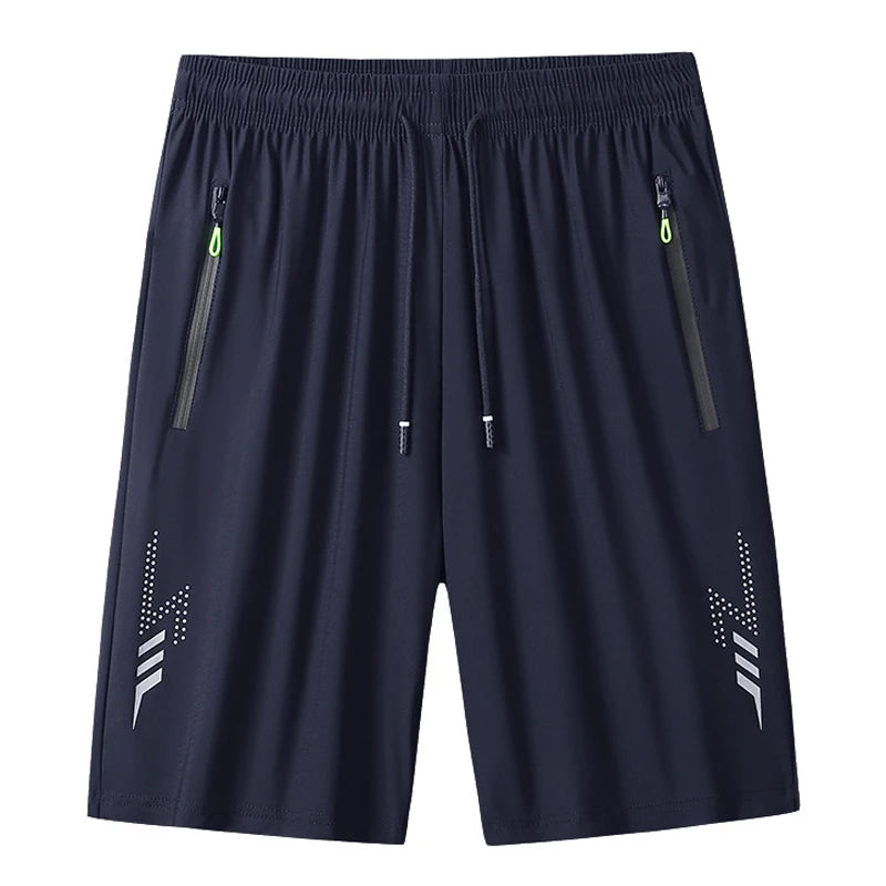 New Fashion Summer Board Shorts Quick Dry Beach Shorts Elastic Jogging Running Gym Fitness Men's Short Pants with Zipper Pockets