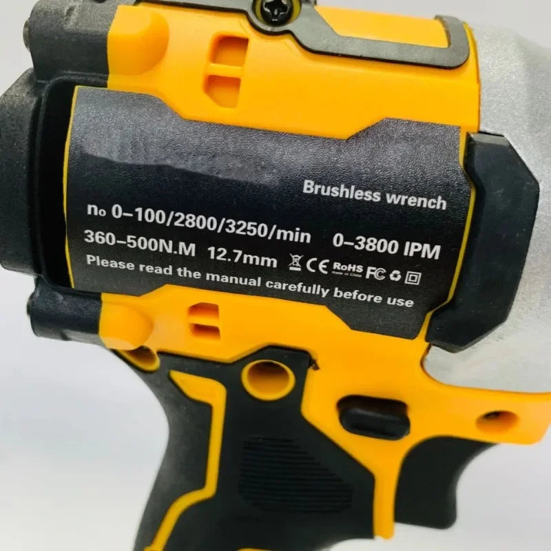 Fit for Dewalt 18V 20V Battery Brushless Impact Wrench Electric Screwdriver 500N.M 2-in-1 Cordless Driver Repair Power Tools