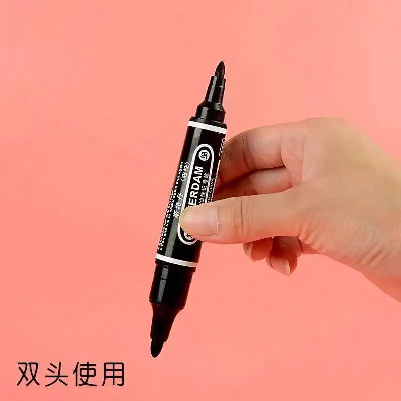 1pcs Large Double-ended Oil-based Marker Black Blue Red Pen Marker Waterproof Thick Head Large Capacity Large Head Pen Ins