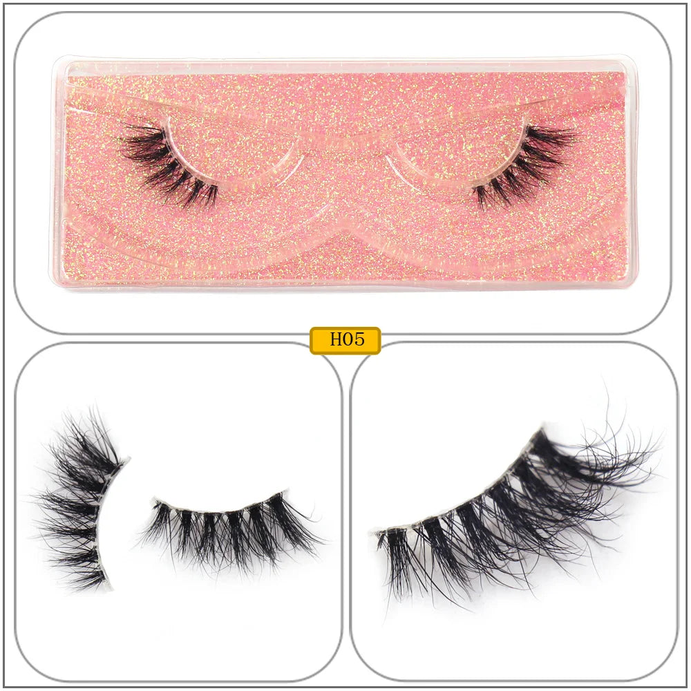 Maquillaje Mink Lashes 3D Half False Eyelash Make Up Lashes Extension Natural short False Cils Clear Band Hand Made Lashes H03