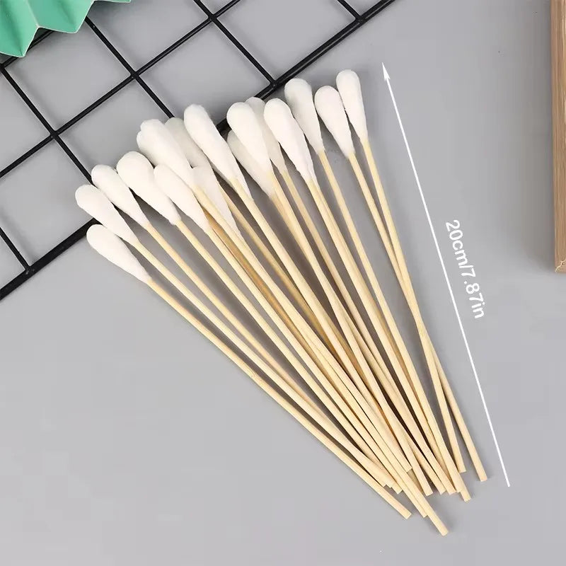 20/100Pcs Singel/Double Head Sterile Cotton Swabs Women Makeup Cotton Buds Wood Sticks Nose Ears Cleaning