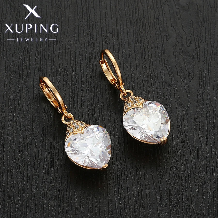 Xuping Jewelry Fashion Luxury Romantic Серьги Women Drop Earrings with Synthetic Cubic Zirconia for Valentine's Day Gift 27656