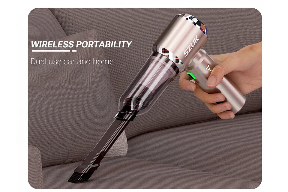 SZUK 985000PA Car Vacuum Cleaner Powerful Wireless Car Cleaner Cleaning Machine Cordless Mini HandHeld Portable Vacuum Cleaner