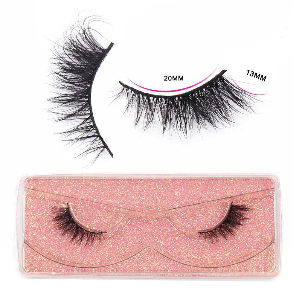 Maquillaje Mink Lashes 3D Half False Eyelash Make Up Lashes Extension Natural short False Cils Clear Band Hand Made Lashes H03