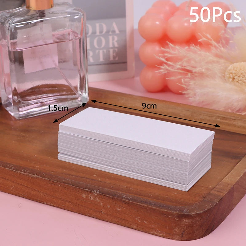 Multiple Szes 50pcs Tester Strips Fragrance Disposable White Women Smell Paper Paper Strips Test Paper Aromatherapy Perfume