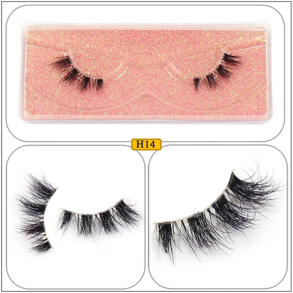 Maquillaje Mink Lashes 3D Half False Eyelash Make Up Lashes Extension Natural short False Cils Clear Band Hand Made Lashes H03