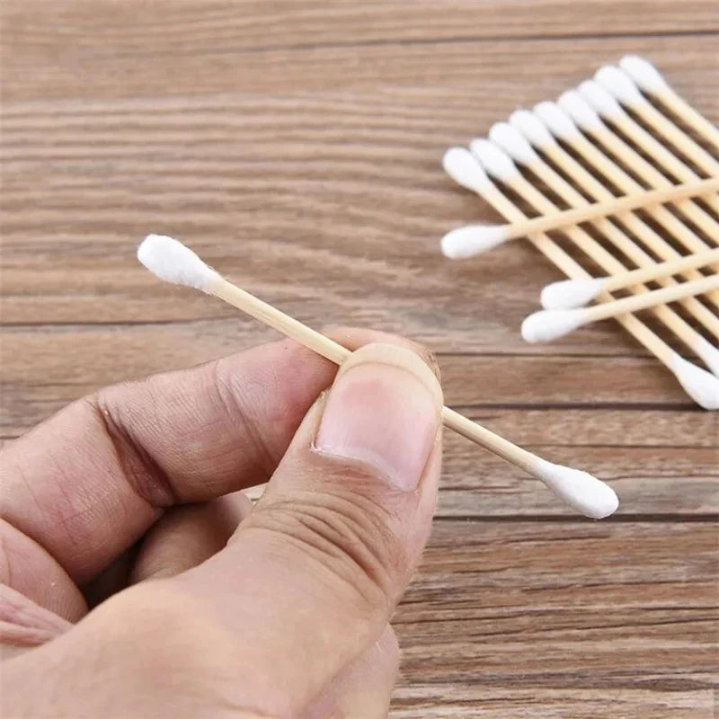 100pcs Per Pack, 5 Packs, Double-ended Cotton Swabs, Baby Cotton Swabs, Ear Cleaning Sticks, Healthy Cleaning Tools