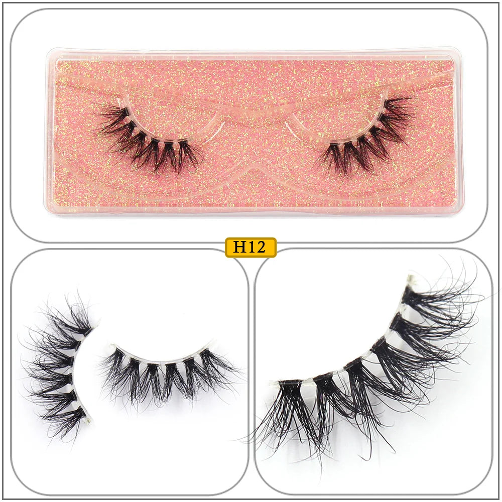 Maquillaje Mink Lashes 3D Half False Eyelash Make Up Lashes Extension Natural short False Cils Clear Band Hand Made Lashes H03