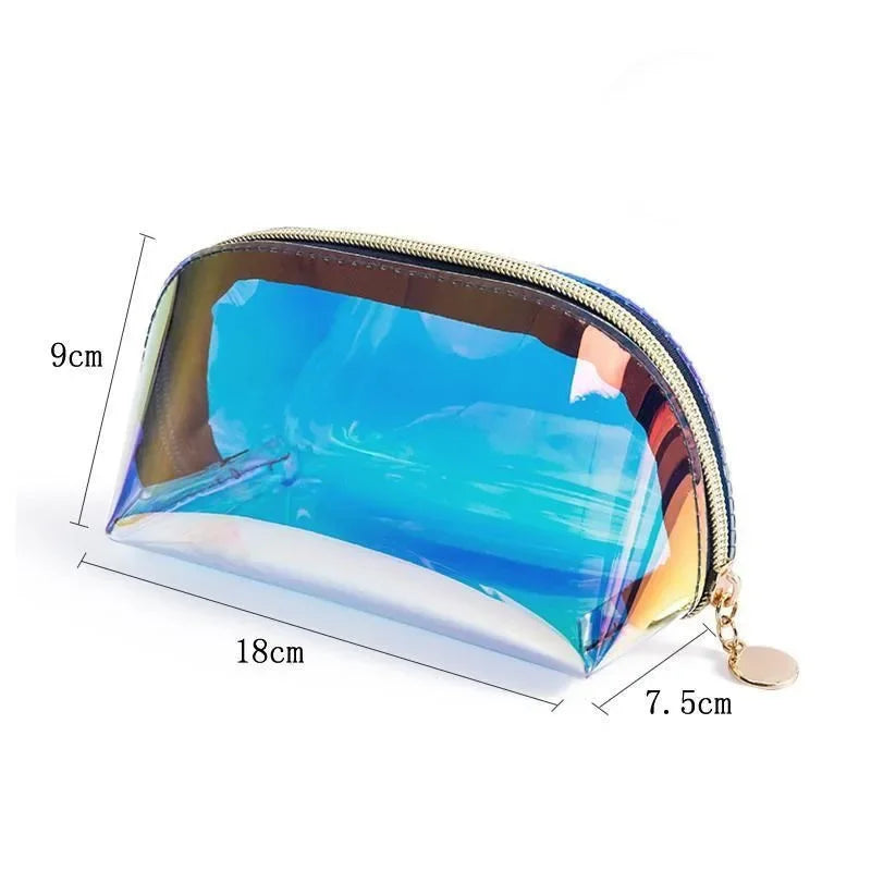 Makeup Bags Transparent Pretty Fashion Laser Travel Cosmetic Bag Toiletry Brush Bags Organizer Necessary Case Wash Make Up Box