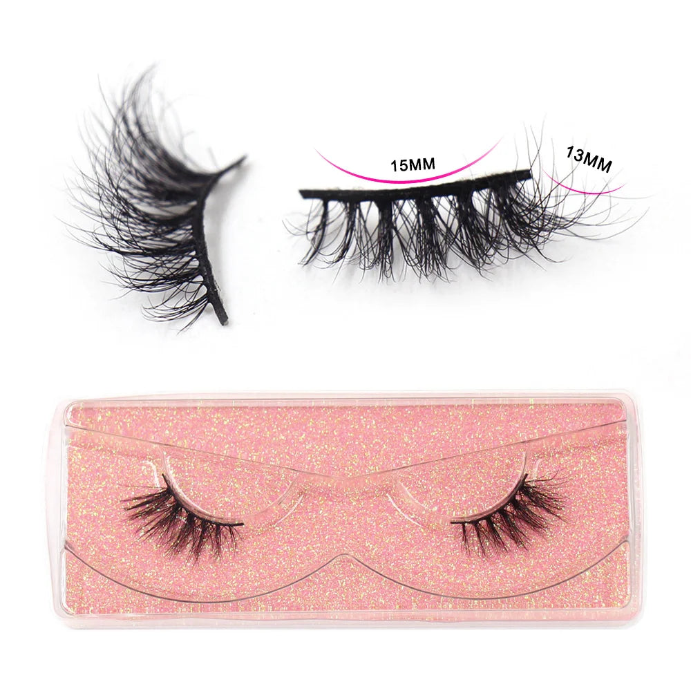 Maquillaje Mink Lashes 3D Half False Eyelash Make Up Lashes Extension Natural short False Cils Clear Band Hand Made Lashes H03