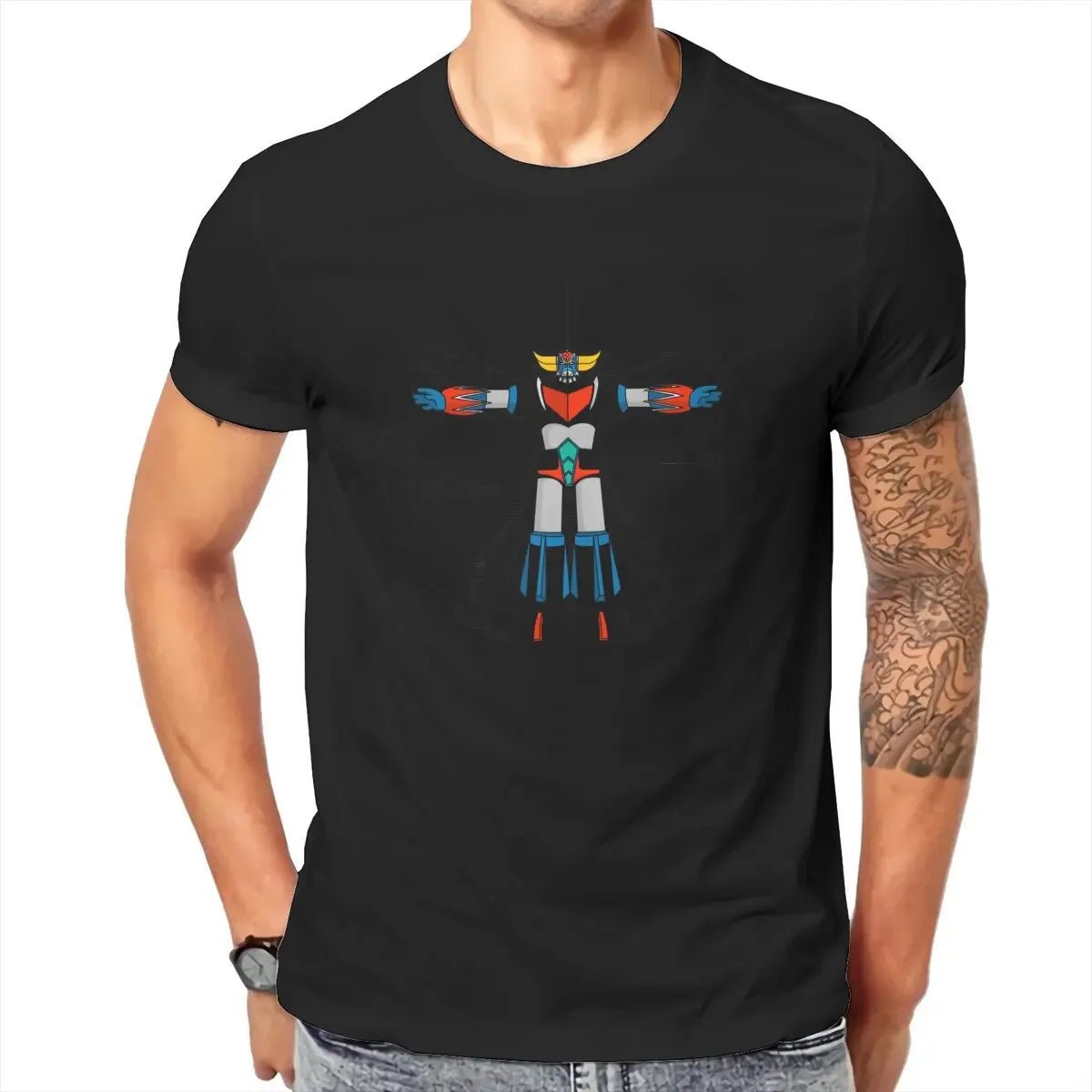 Men 192 Vitru Grendizer Goldorak UFO Robot T Shirt  100% Cotton Clothing Vintage Short Sleeve Tee Shirt Gift Idea T-Shirts