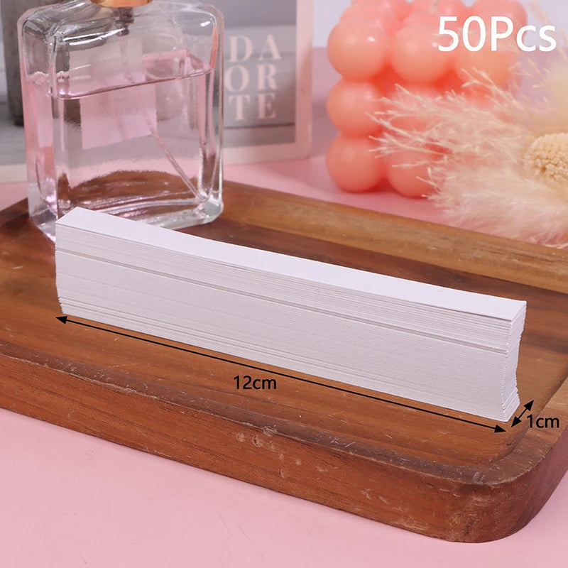 Multiple Szes 50pcs Tester Strips Fragrance Disposable White Women Smell Paper Paper Strips Test Paper Aromatherapy Perfume