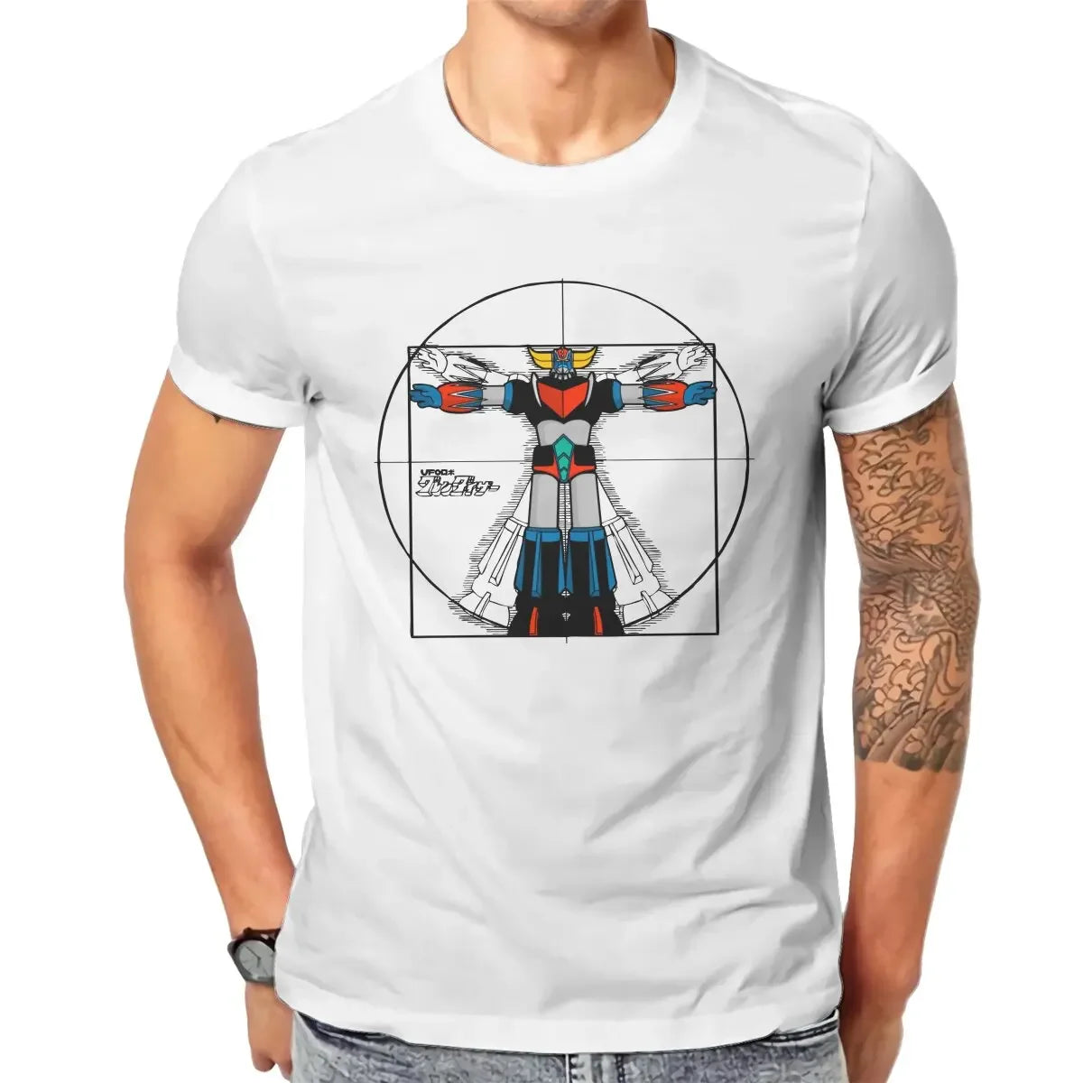 Men 192 Vitru Grendizer Goldorak UFO Robot T Shirt  100% Cotton Clothing Vintage Short Sleeve Tee Shirt Gift Idea T-Shirts