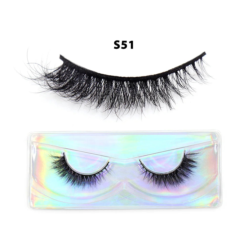 Maquillaje Mink Lashes 3D Half False Eyelash Make Up Lashes Extension Natural short False Cils Clear Band Hand Made Lashes H03