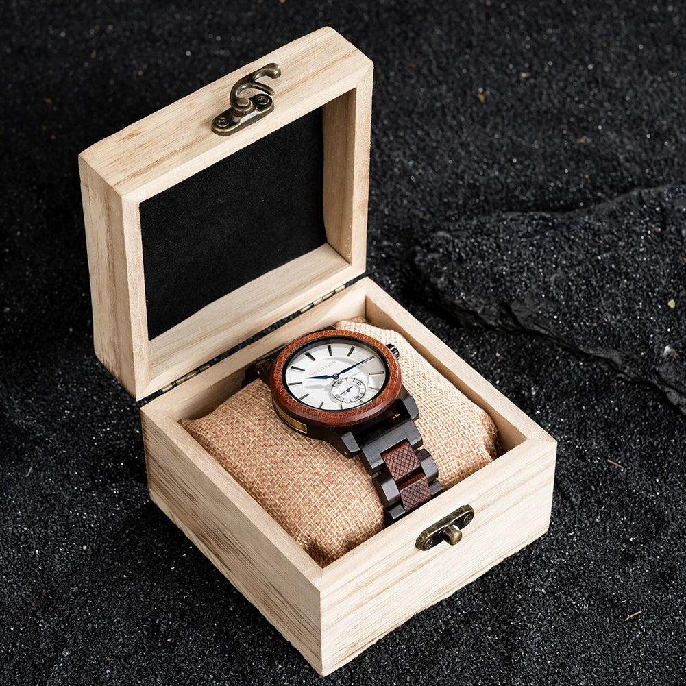 BOBOBIRD Wooden Watch Top Fashion Casual Clock Quartz Wristwatch Engraved Custom Logo Man Watches best man Gift Wood Box