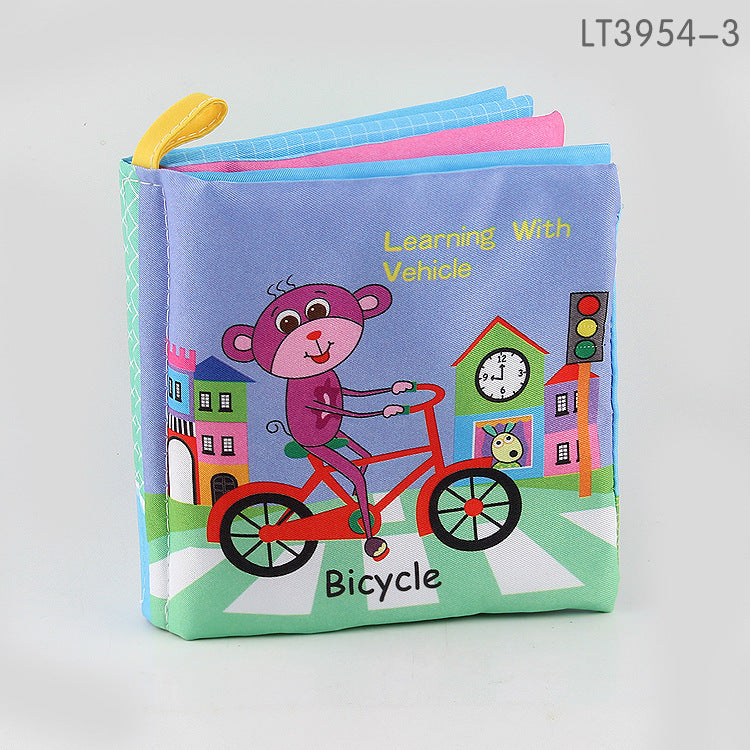 Baby cloth book early education toys baby English cognition palm book r not broken with ringing paper BB call