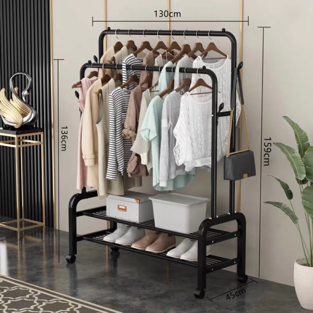 Hot sale good quality luxury metal coat clothes hanger rack stand space saving