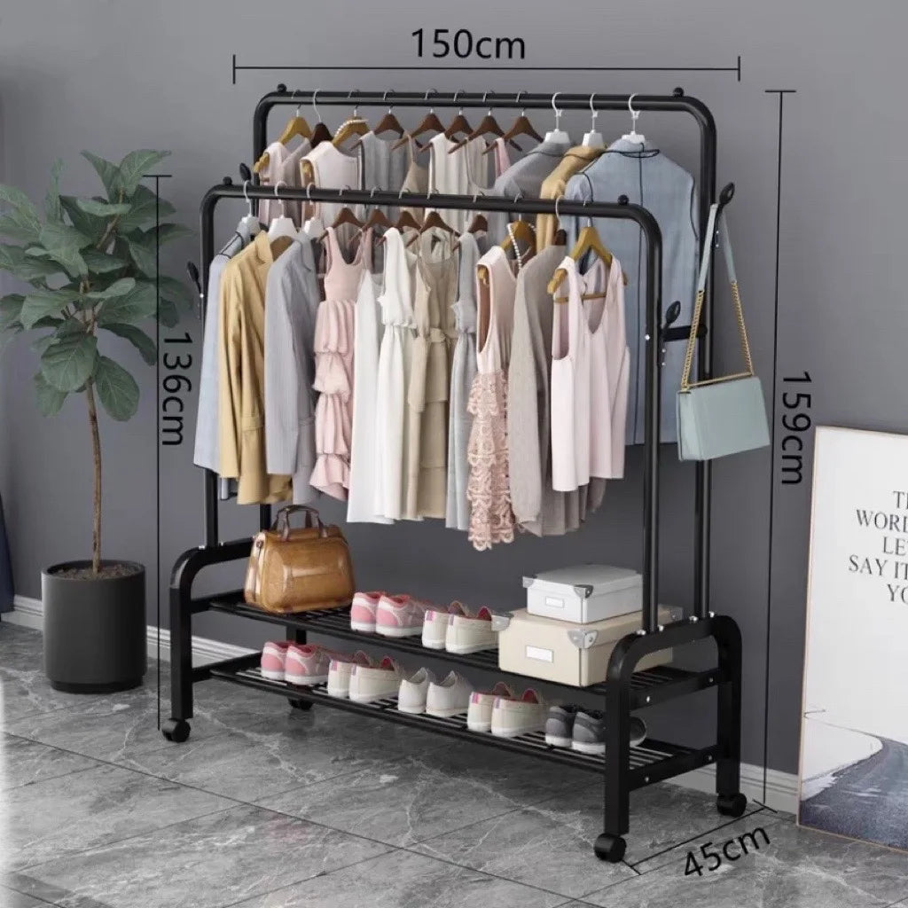 Hot sale good quality luxury metal coat clothes hanger rack stand space saving