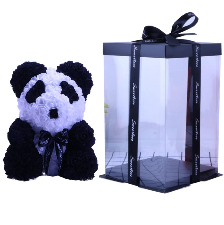 High Quality 40cm Artificial Roses Foam bear with gift box flower teddy Bear Gift for Valentine day mother's day gift