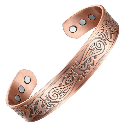 Fashion Life Tree Viking 99.99% Pure Copper Bracelet Arthritis Pain Relief Bangle Magnets Healing Therapy Adjustable Bracelet