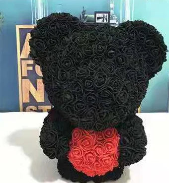 High Quality 40cm Artificial Roses Foam bear with gift box flower teddy Bear Gift for Valentine day mother's day gift