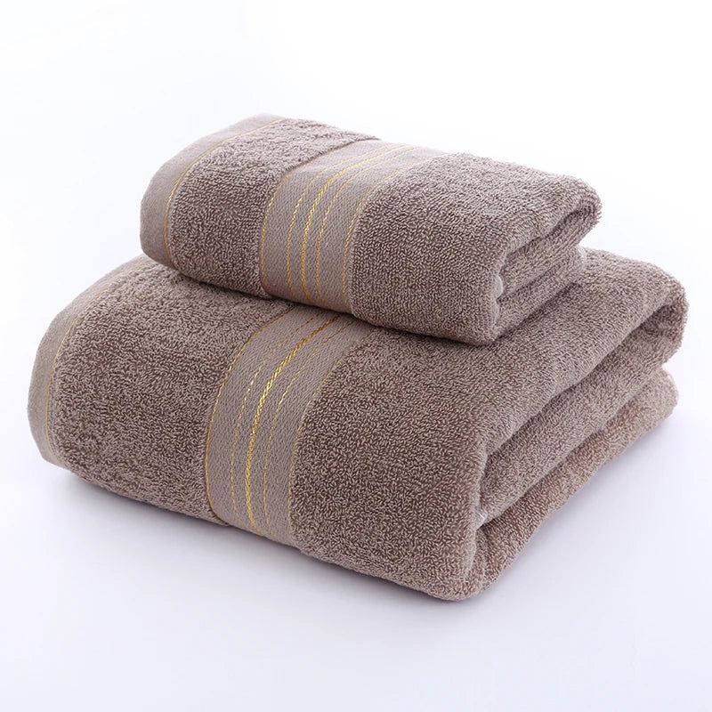 Custom Logo Large Luxury Good Absorption Soft Golden Satin Dobby 100% Cotton Bath Towels Set for Bathroom and Hotel