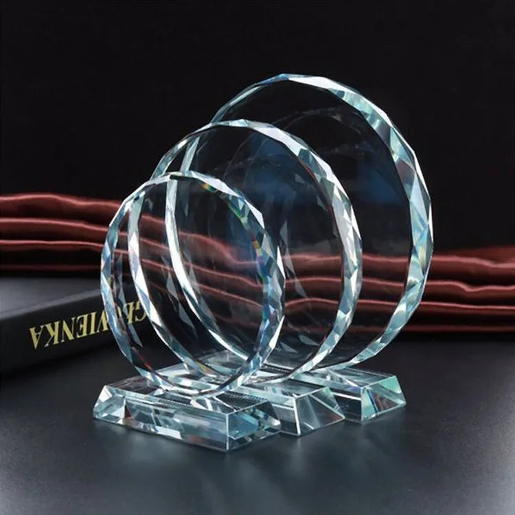 guangzhou cheap wholesale Personalized Blank Crystal Glass Medal Trophy For Souvenir Events